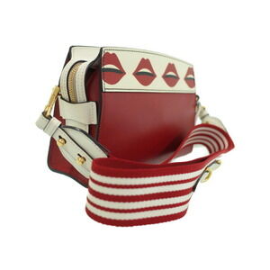 Prada City Calf Red Saffiano Crossbody Print Esplanade Bag Lip